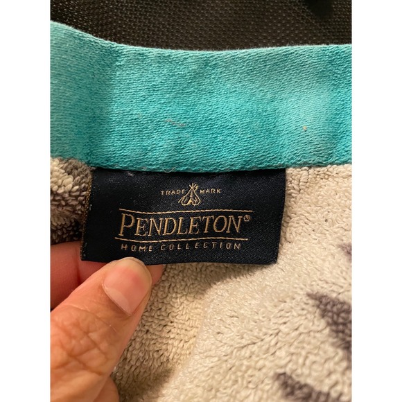 Pendleton Home Collection Beach Towel Southwestern Geometric Turquoise Cotton - Picture 2 of 8